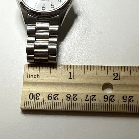 Citizen Quartz Watch WR50 Stainless Steel, White Dial, Engraved “Love Mom & Dad”